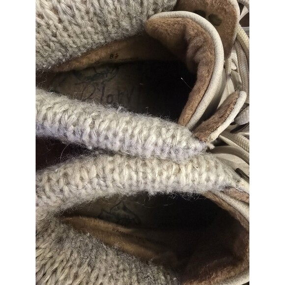 Blowfish Malibu Boots Women’s 8.5 Beige Knit Cuff Lace Up Ankle Combat Style... - Picture 5 of 11